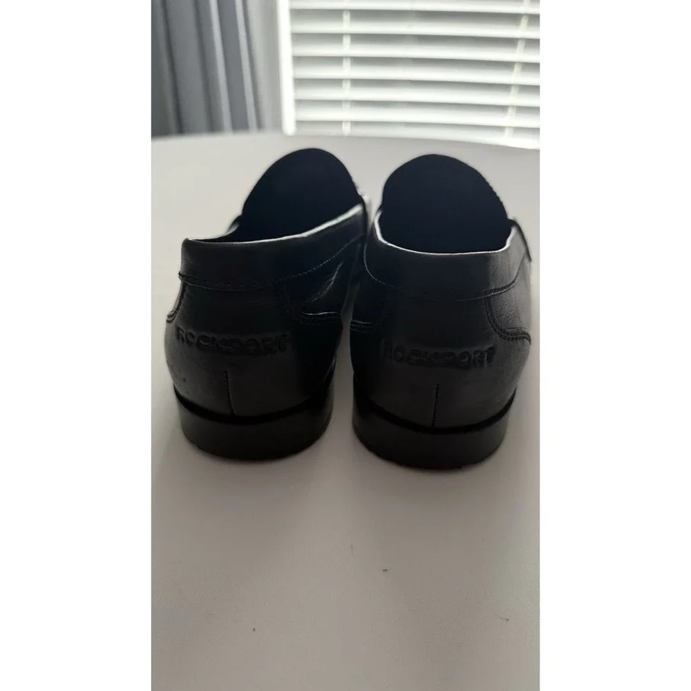 Men's Rockport #100002 Black Leather Slip On Loafers Trutech EUC NO BOX Sz 11.5